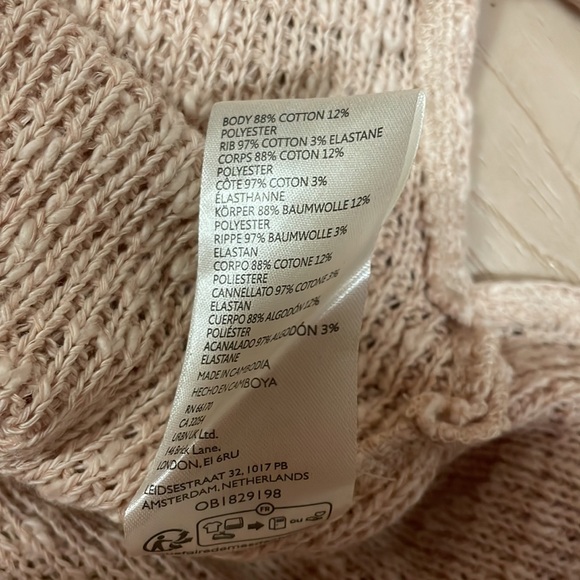 Free People We The Free Textured Knit Tommy Turtle Neck, Toasted Almond, sz M - Picture 9 of 13